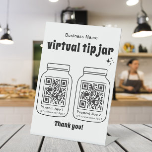 Virtual Tip Jar mit 2 QR Code Sockelschild