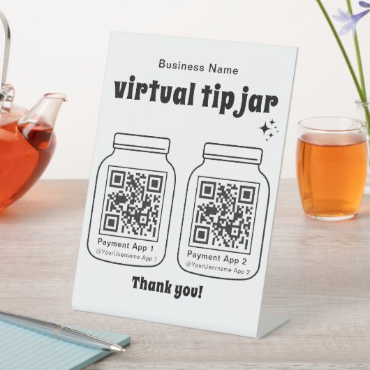 Virtual Tip Jar mit 2 QR Code Sockelschild (In Situ)
