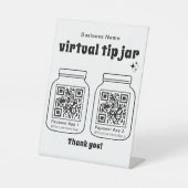 Virtual Tip Jar mit 2 QR Code Sockelschild (Vorderseite)