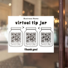 Virtual Tip Jar mit 3 QR Code Aufkleber