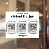 Virtual Tip Jar mit 3 QR Code Aufkleber