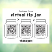 Virtual Tip Jar mit 3 QR Code Fensteraufkleber (Blatt 3)
