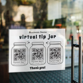 Virtual Tip Jar mit 3 QR Code Fensteraufkleber