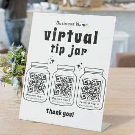 Virtual Tip Jar mit 3 QR Code Sockelschild