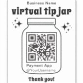 Virtual Tip Jar mit QR-Code Aufkleber (Vorderseite)