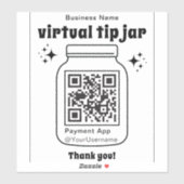 Virtual Tip Jar mit QR-Code Aufkleber (Blatt)