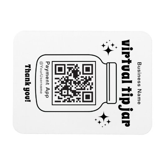 Virtual Tip Jar mit QR-Code Magnet (Horizontal)