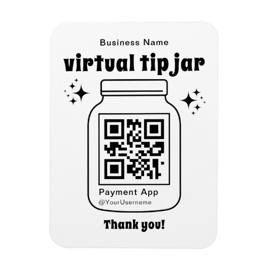 Virtual Tip Jar mit QR-Code Magnet (Vertikal)