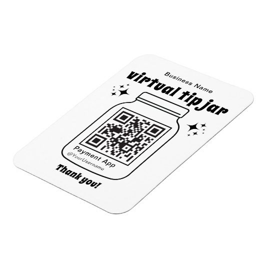 Virtual Tip Jar mit QR-Code Magnet (Linke Seite)