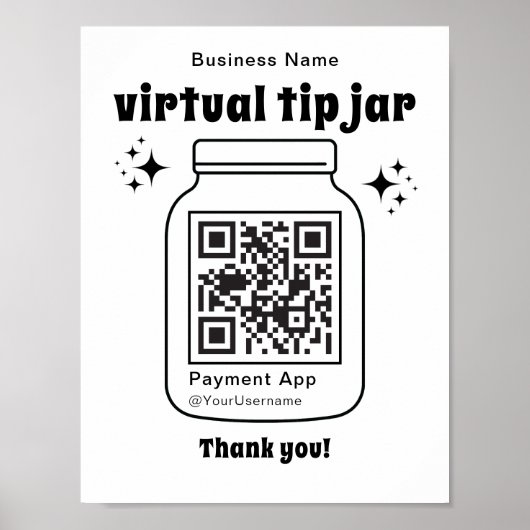 Virtual Tip Jar mit QR-Code Poster (Vorne)