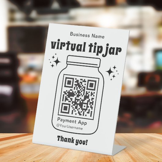 Virtual Tip Jar mit QR-Code Sockelschild
