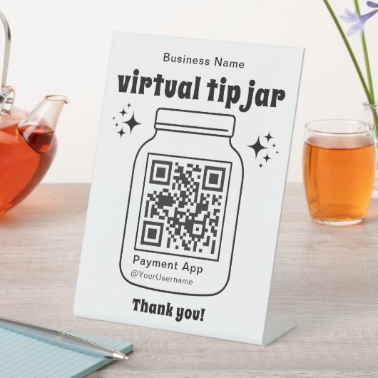 Virtual Tip Jar mit QR-Code Sockelschild (In Situ)