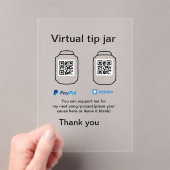 Virtual tip jar q oder Code-Geld-Spende PayPal ven Acryleinladungen (Insitu (Handheld))