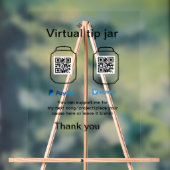 Virtual tip jar q oder Code-Geld-Spende PayPal ven Acrylschild (Neutral)