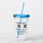 Virtual tip jar q oder Code-Geld-Spende PayPal ven Acryltrinkbecher (Rückseite)