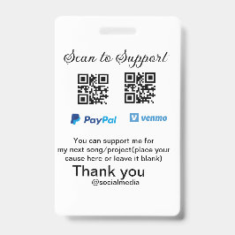 Virtual tip jar q oder Code-Geld-Spende PayPal ven Ausweis