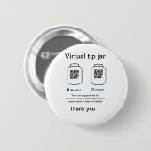 Virtual tip jar q oder Code-Geld-Spende PayPal ven Button (Vorne & Hinten)