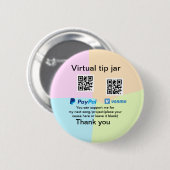 Virtual tip jar q oder Code-Geld-Spende PayPal ven Button (Vorne & Hinten)