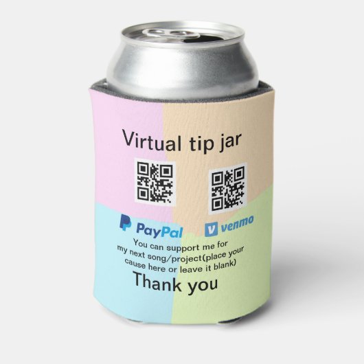 Virtual tip jar q oder Code-Geld-Spende PayPal ven Dosenkühler (Kanne Rückseite)