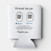 Virtual tip jar q oder Code-Geld-Spende PayPal ven Dosenkühler (Rückseite)