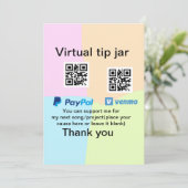 Virtual tip jar q oder Code-Geld-Spende PayPal ven Einladung (Stehend Vorderseite)