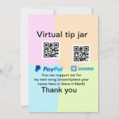 Virtual tip jar q oder Code-Geld-Spende PayPal ven Einladung (Rückseite)
