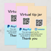 Virtual tip jar q oder Code-Geld-Spende PayPal ven Einladung (Vorne/Hinten)