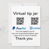 Virtual tip jar q oder Code-Geld-Spende PayPal ven Einladung (Rückseite)