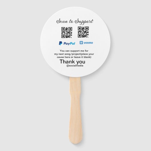 Virtual tip jar q oder Code-Geld-Spende PayPal ven Fächer (Vorderseite)