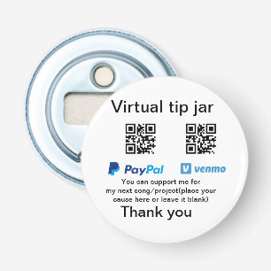 Virtual tip jar q oder Code-Geld-Spende PayPal ven Flaschenöffner
