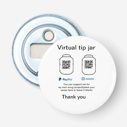 Virtual tip jar q oder Code-Geld-Spende PayPal ven Flaschenöffner (Vorderseite)