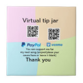 Virtual tip jar q oder Code-Geld-Spende PayPal ven Fliese (Vorderseite)