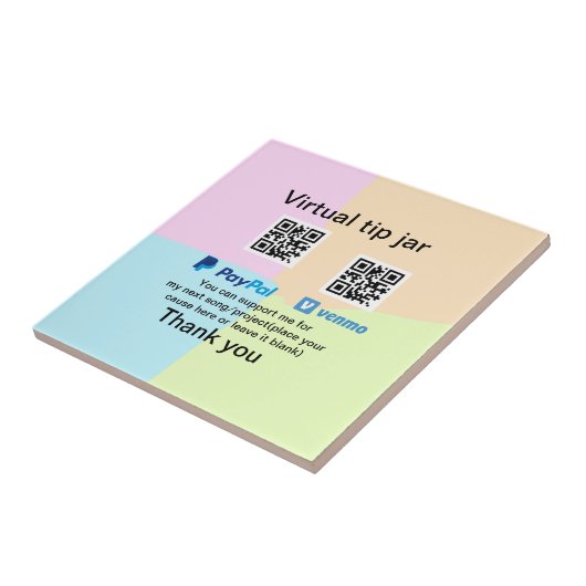 Virtual tip jar q oder Code-Geld-Spende PayPal ven Fliese (Seite)