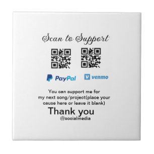 Virtual tip jar q oder Code-Geld-Spende PayPal ven Fliese