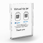 Virtual tip jar q oder Code-Geld-Spende PayPal ven Fotoblock (Links)