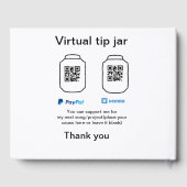 Virtual tip jar q oder Code-Geld-Spende PayPal ven Gästebuch (Rückseite)