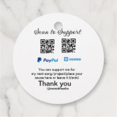 Virtual tip jar q oder Code-Geld-Spende PayPal ven Geschenkanhänger (Rückseite)