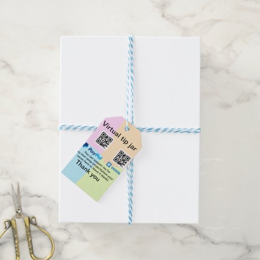 Virtual tip jar q oder Code-Geld-Spende PayPal ven Geschenkanhänger (Mit Garn)