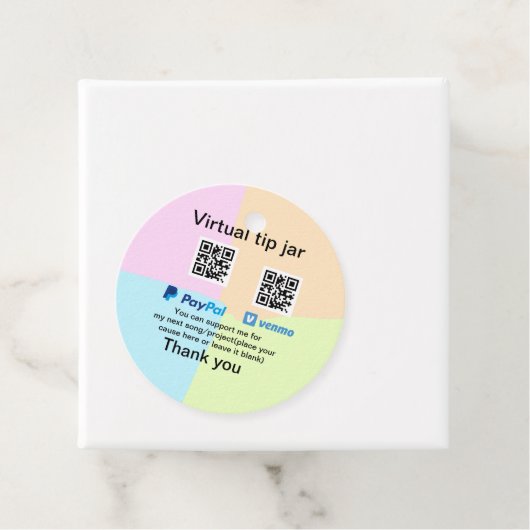 Virtual tip jar q oder Code-Geld-Spende PayPal ven Geschenkanhänger (Beispiel)