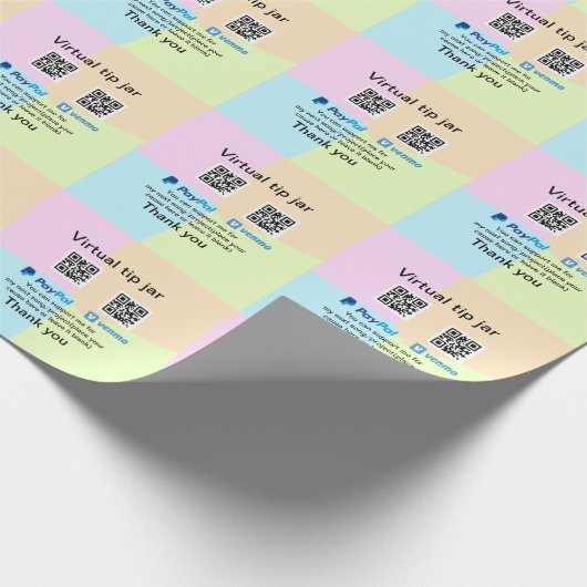 Virtual tip jar q oder Code-Geld-Spende PayPal ven Geschenkpapier (Ecke)