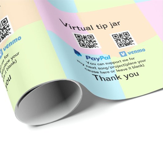 Virtual tip jar q oder Code-Geld-Spende PayPal ven Geschenkpapier (Rolleneckpunkt)