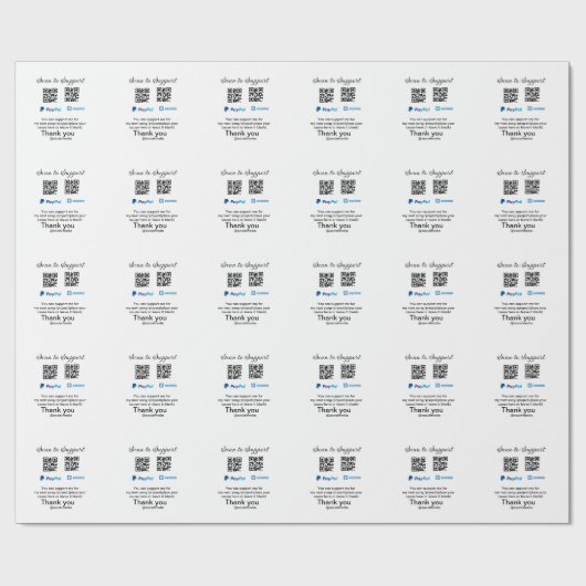 Virtual tip jar q oder Code-Geld-Spende PayPal ven Geschenkpapier (Flach)