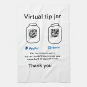 Virtual tip jar q oder Code-Geld-Spende PayPal ven Geschirrtuch (Vertikal)