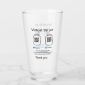 Virtual tip jar q oder Code-Geld-Spende PayPal ven Glas (Rückseite)