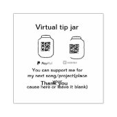 Virtual tip jar q oder Code-Geld-Spende PayPal ven Gummistempel (Prägung)