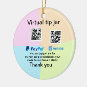 Virtual tip jar q oder Code-Geld-Spende PayPal ven Keramik Ornament (Links)