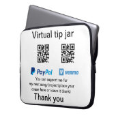 Virtual tip jar q oder Code-Geld-Spende PayPal ven Laptopschutzhülle (Vorderseite Links)