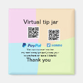 Virtual tip jar q oder Code-Geld-Spende PayPal ven Magnet (Vorne)