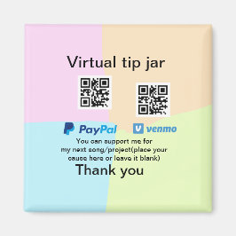 Virtual tip jar q oder Code-Geld-Spende PayPal ven Magnet