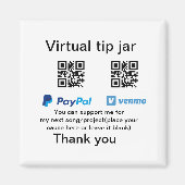 Virtual tip jar q oder Code-Geld-Spende PayPal ven Magnet (Vorne)